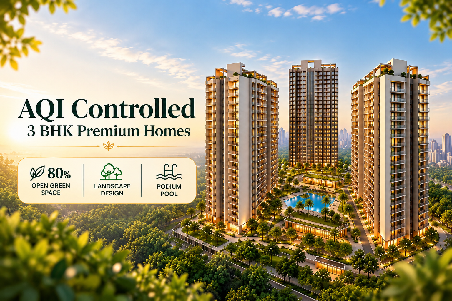 Hero Homes Banner - AQI Controlled 3 BHK Premium Homes at Sector MU, Greater Noida